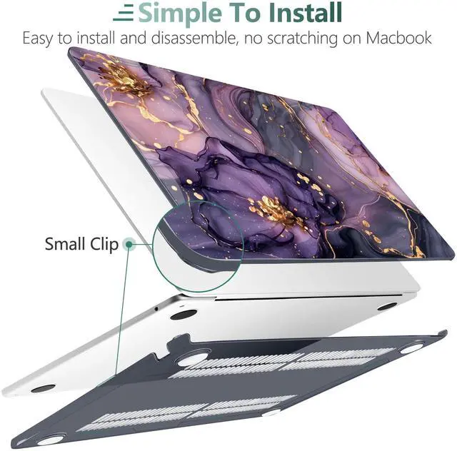 Alt view image 3 of 5 - DONGKE Compatible with M4 MacBook Air 15 inch Case 2025-2023 A3241 A3114 A2941 M3 M2 Retina Display Touch ID, Plastic Hard Case & Keyboard Skin for MacBook Air 15" - Hydrangea