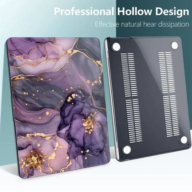 Alt view image 4 of 5 - DONGKE Compatible with M4 MacBook Air 15 inch Case 2025-2023 A3241 A3114 A2941 M3 M2 Retina Display Touch ID, Plastic Hard Case & Keyboard Skin for MacBook Air 15" - Hydrangea