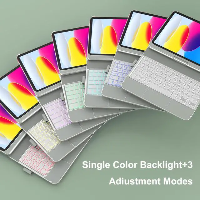 Alt view image 3 of 5 - aMZCaSE for iPad (A16) 11th 10th Generation Case with Keyboard, Touchpad & 360°Rotatable for iPad A16 Keyboard Case, Backlit Laptop Cover for 10.9 inch 10th Gen 2022 with Smart Wake/Up, Pencil Holder