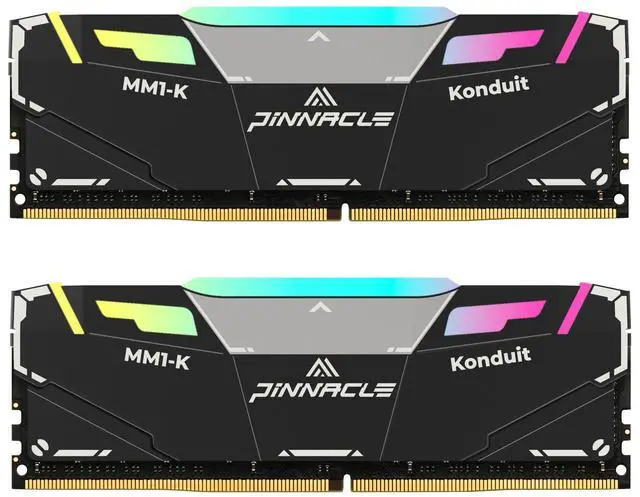 Main image of Timetec Pinnacle Konduit RGB 32GB KIT(2x16GB) DDR4 3200MHz PC4-25600 CL16-18-18-38 XMP2.0 Overclocking 1.35V Dual Rank Compatible for AMD and Intel Desktop Gaming PC Memory Module - Black