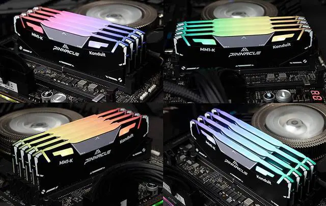 Alt view image 5 of 5 - Timetec Pinnacle Konduit RGB 32GB KIT(2x16GB) DDR4 3200MHz PC4-25600 CL16-18-18-38 XMP2.0 Overclocking 1.35V Dual Rank Compatible for AMD and Intel Desktop Gaming PC Memory Module - Black