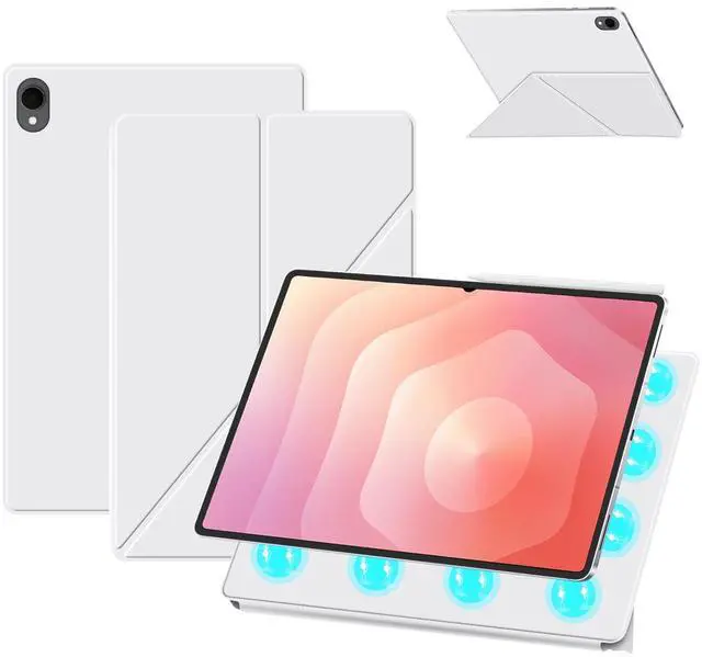 Main image of Case for Samsung Galaxy Tab S11 2025 Tablet 11 Inch  Magnetic Detachable Protective Cover with Dual-Side Clasp, Y-Fold Stand,Heat Dissipation Design(White)