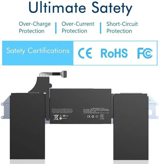 Alt view image 3 of 5 - A1708 A1713 A2171 Battery Replacement for Mac Book Pro 13 Inch Late 2016 Mid 2017 (EMC 2978 3164), Mid 2019 A2159, Mid 2020 A2289 A2338, MLUQ2LL/A MPXQ2LL/A MLL42LL/A MPXR2LL/A MPXU2LL/A MPXT2LL/A