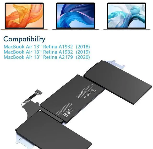 Alt view image 5 of 5 - A1708 A1713 A2171 Battery Replacement for Mac Book Pro 13 Inch Late 2016 Mid 2017 (EMC 2978 3164), Mid 2019 A2159, Mid 2020 A2289 A2338, MLUQ2LL/A MPXQ2LL/A MLL42LL/A MPXR2LL/A MPXU2LL/A MPXT2LL/A