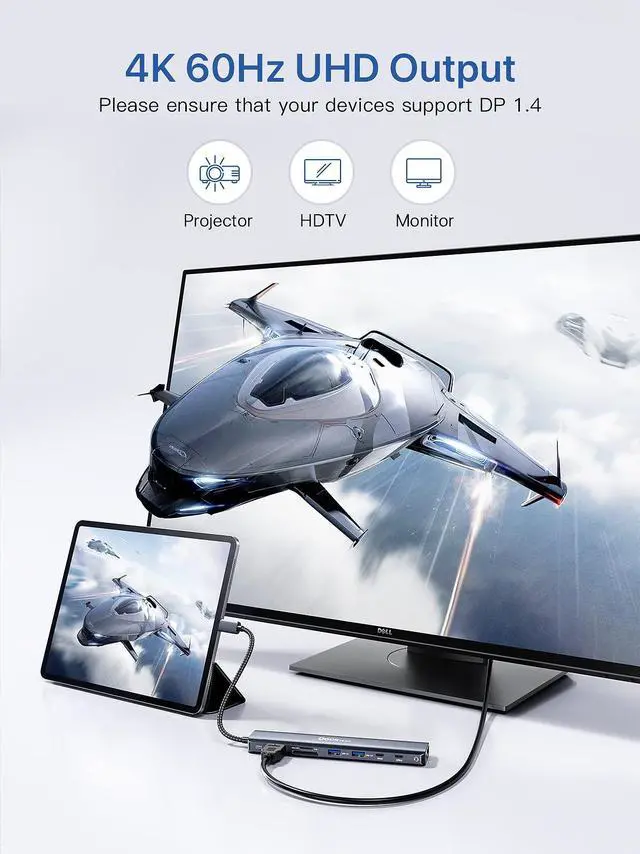 Alt view image 3 of 5 - 9 in 1 USB C Hub Bundle with USB C Charger Block