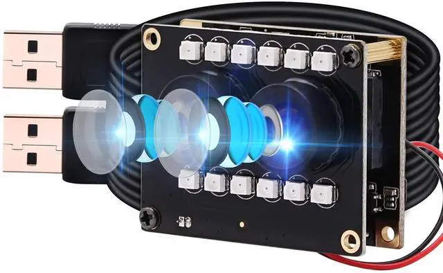 Main image of 1080P USB Camera Module Dual Lens Day Night Vision Webcam Board with IR LED for Computer WDR PC Camera Mini UVC USB2.0 Web Camera Auto IR Infrared USB Security Camera HD AR0230 USB with Camera