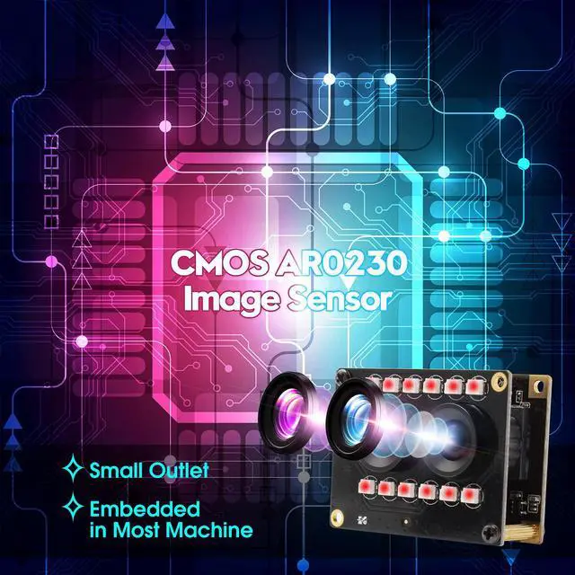 Alt view image 4 of 5 - 1080P USB Camera Module Dual Lens Day Night Vision Webcam Board with IR LED for Computer WDR PC Camera Mini UVC USB2.0 Web Camera Auto IR Infrared USB Security Camera HD AR0230 USB with Camera