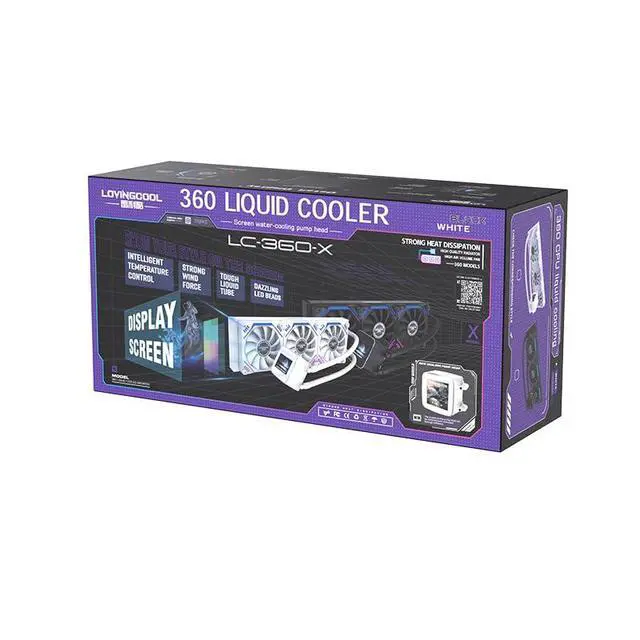 Alt view image 4 of 5 - CPU Liquid Cooler LC-B360-X 2.4IPS Screen Gaming Computer Processor ARGB CPU Fan Water Cooling with Display Customizable for Images. Intel LGA 2066/2011/1700/1366/1200/115X and AMD AM4/AM5.