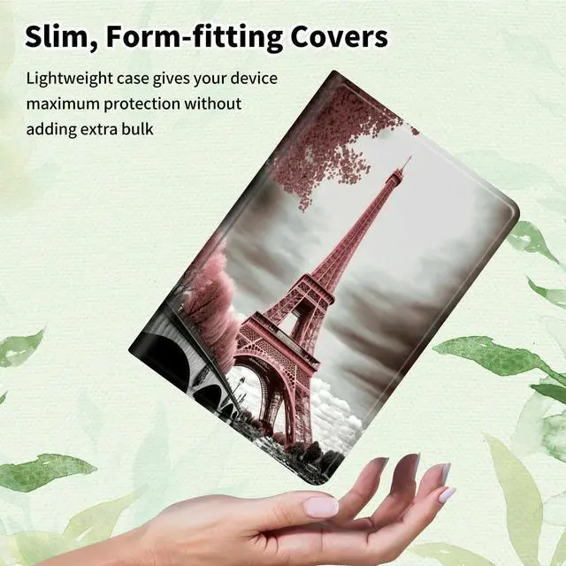 Alt view image 5 of 5 - Case for 6" Kindle Paperwhite (10th Generation,2018 Release) Slim PU Leather Lightweight Adjustable Stand Smart Cover with Auto Wake/Sleep for Kindle Paperwhite 4 (10th Gen),Pink Paris Eiffel Tower