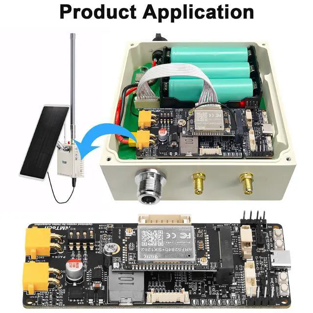 Alt view image 3 of 5 - Meshsolar Development Board NRF52840+SX1262 GPS Location Support Bluetooth Low Power Consumption LoRa Wireless Communication for Solar Power Supply System/Remote Monitoring/Meshtastic LiPo Version
