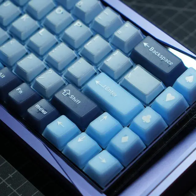 Alt view image 3 of 5 - Keyboard Jelly Keycaps Set 164Keys Cherry Profile Blue Keycaps 60% 65% 75% 100% Costom Keyboard Key caps for Cherry Gateron MX Switches Mechanical Keyboards