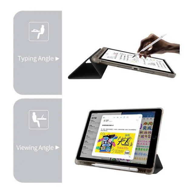 Alt view image 5 of 5 - BlHMCASE Cute Bow Cherry Kawaii for iPad (A16) 11th Generation Case 11 Inch 2025, for iPad 10th Generation Case 10.9 Inch 2022 with Pencil Holder, Auto Sleep/Wake, Black Leather Soft TPU Back Cover