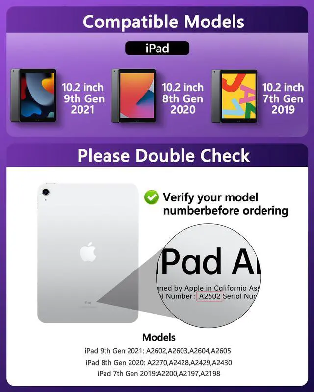 Alt view image 2 of 5 - Wireless Keyboard Case for iPad 9th (7th, 8th, and 9th Gen) 10.2 Inch, Transparent Protective Cover with 7-Color Backlit Keyboard, 360° Rotating Stand, Multi-Touch Trackpad and Pencil Holder, Purple