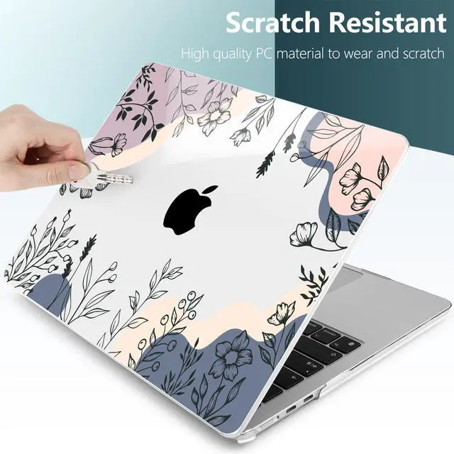 Alt view image 5 of 5 - TWOLSKOO for MacBook Air 13 inch Case M4 A3240 M3 A3113 M2 A2681 2025 2024 2022 Plastic Hard Shell, Keyboard Cover, Type C Adapter, Screen Protector for MacBook Air 13.6 inch, Spring Line Art