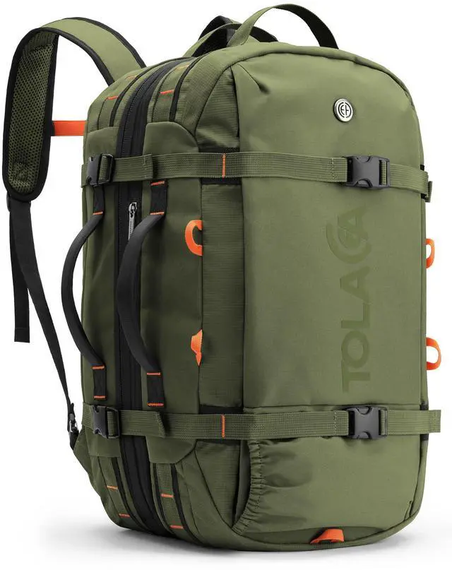 Main image of Tolaccea Travel Laptop Backpack for Men Women, 40L-50L Expandable Carry On Backpack with Wet Dry Compartment, TSA Approved Daypack Fits 16 Inch Laptop, Convertible Rucksack Duffel Bag for Work Travel