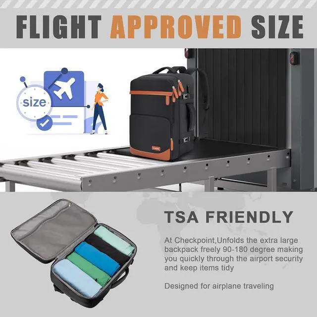 Alt view image 5 of 5 - Velaybor 50L Travel Backpack with USB Charging Port, Water-Resistant Carry On Backpack for Men Women, Business Laptop Backpack for Trips & Commutes, Fits 18 Inch Laptop