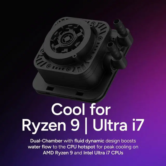Alt view image 2 of 5 - Cooler Master 240 Elite Liquid CPU Liquid Cooler, Dual-Chamber Pump, Customizable aRGB Lighting, Maintenance-Free, AMD Ryzen 9 AM5|4, Intel Ultra i7 LGA 1851|1700 Design by Cooler Master