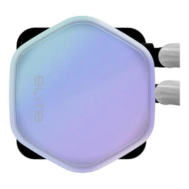 Alt view image 3 of 4 - Design by Cooler Master 360 Elite Liquid White AIO CPU Liquid Cooler, R9|Ultra 7, Ceramic Bearing Pump, Translucent aRGB Cover, 360 Radiator, PWM Fans, AMD Ryzen AM5|4, Intel LGA 1851|1700 Platform