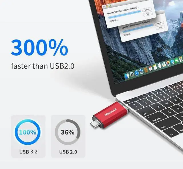 Alt view image 2 of 5 - THKAILAR 2TB USB C Flash Drive, USB 3.2 Gen 2 Portable SSD up to 1000MB/s,Thumb Drive for iPhone 15/16 Series/Mac/PC/Android, Solid State Drive for High-Speed Data Storage