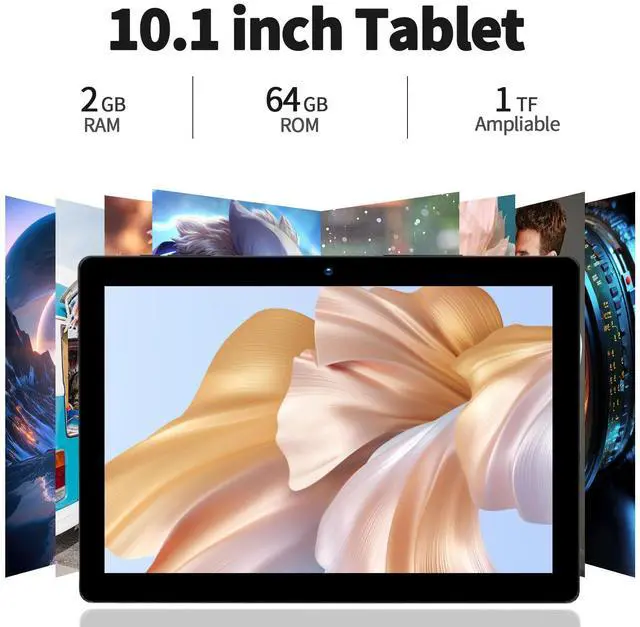 Alt view image 3 of 5 - SAIWAN Tablet Android 10 inch with 64GB ROM, 2GB RAM, 512GB Expandable, Quad-Core, 2MP + 8MP Dual Camera, HD IPS Screen, Wi-Fi, Stable Tablet with 6000mAh Battery