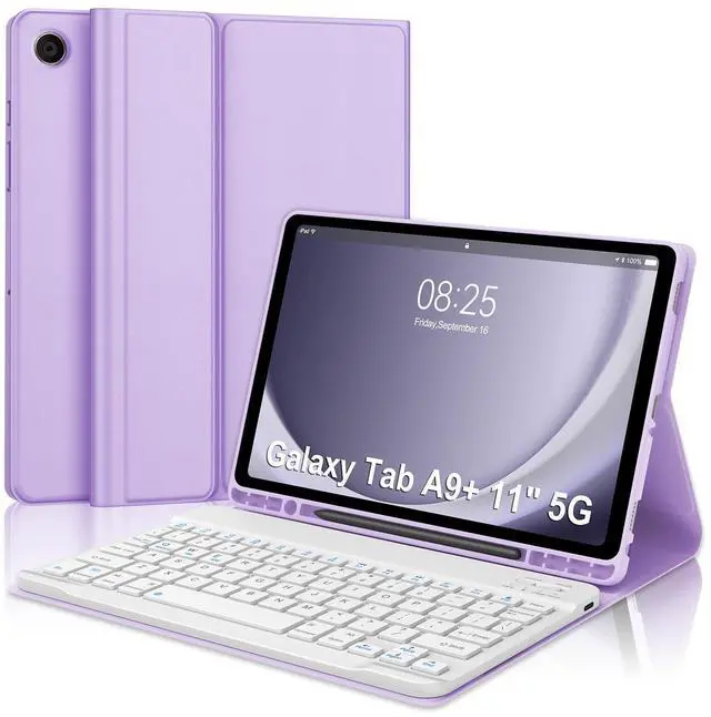 Main image of WINCHKING Keyboard Case for Samsung Galaxy Tab A9 Plus 11"(SM-X210/X216/X218),Detachable Wireless Bluetooth Keyboard Multi-Angle Viewing Tablet Cover with Pen Slot for A9+ 5G (Purple)