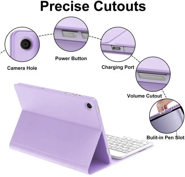 Alt view image 5 of 5 - WINCHKING Keyboard Case for Samsung Galaxy Tab A9 Plus 11"(SM-X210/X216/X218),Detachable Wireless Bluetooth Keyboard Multi-Angle Viewing Tablet Cover with Pen Slot for A9+ 5G (Purple)