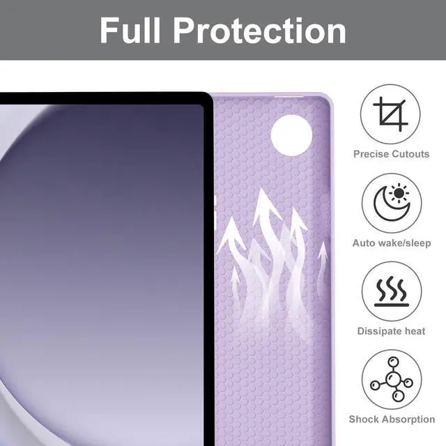 Alt view image 4 of 5 - WINCHKING Keyboard Case for Samsung Galaxy Tab A9 Plus 11"(SM-X210/X216/X218),Detachable Wireless Bluetooth Keyboard Multi-Angle Viewing Tablet Cover with Pen Slot for A9+ 5G (Purple)