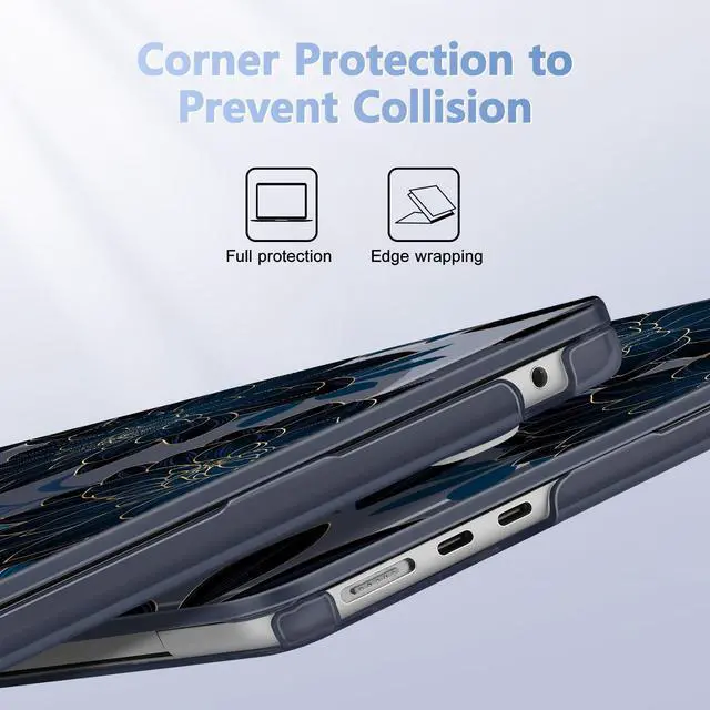 Alt view image 3 of 5 - May Chen Compatible with M4 MacBook Air 15 inch Case 2025 2024 2023 A3241 A3114 M3 A2941 M2 with Liquid Retina Display & Touch ID, Plastic Hard Shell with Keyboard Cover - Luxury Dahlia