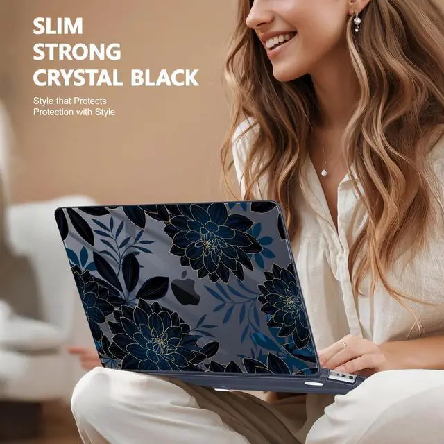 Alt view image 4 of 5 - May Chen Compatible with M4 MacBook Air 15 inch Case 2025 2024 2023 A3241 A3114 M3 A2941 M2 with Liquid Retina Display & Touch ID, Plastic Hard Shell with Keyboard Cover - Luxury Dahlia