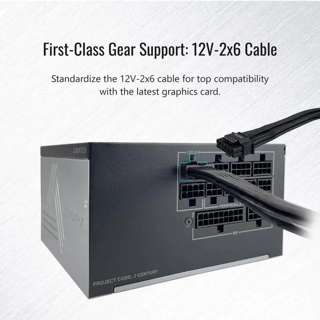 Alt view image 4 of 5 - MONTECH Century II - 850W High-End ATX Gaming Power Supply - 80 Plus Gold & Cybenetics Platinum - Fully Modular - ATX 3.1 & PCIe 5.1 Ready with 12V-2x6 Cable - 10 Years Warranty