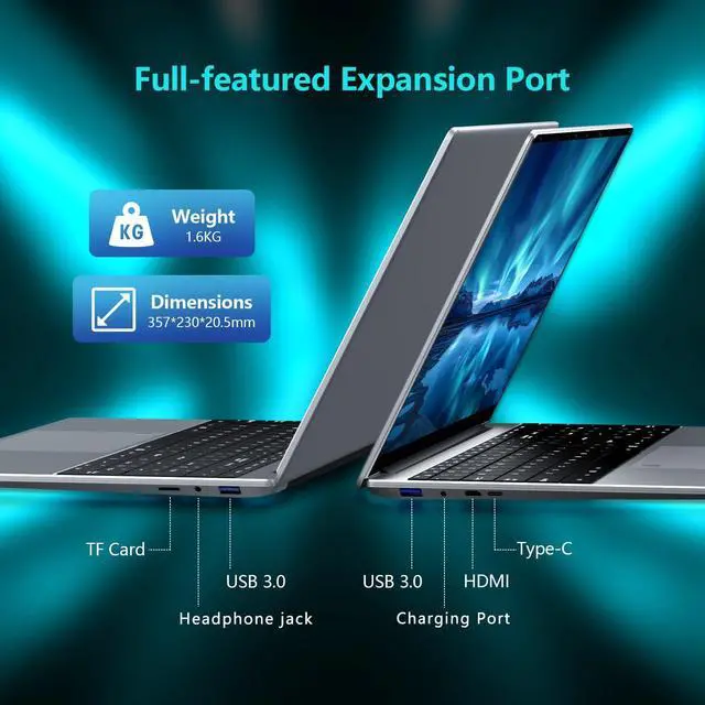 Alt view image 4 of 4 - 15.6 inch Gaming Laptop,with 16GB RAM, 512GB SSD,R5 7430U Processor (Up to 4.3GHz), 1920 x 1080 Display, Wi-Fi 5, Bluetooth 5.0, HDMI Port x1, Backlit Keyboard,Win11 Pro,Traditional Laptop Computer