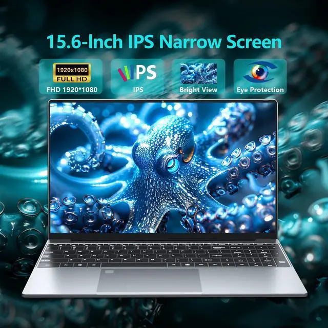 Alt view image 3 of 4 - 15.6 inch Gaming Laptop,with 16GB RAM, 512GB SSD,R5 7430U Processor (Up to 4.3GHz), 1920 x 1080 Display, Wi-Fi 5, Bluetooth 5.0, HDMI Port x1, Backlit Keyboard,Win11 Pro,Traditional Laptop Computer