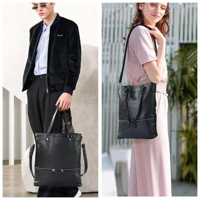 Alt view image 2 of 5 - Laptop Tote Bag, Leather Work Tote for Computer Bag Waterproof Lightweight Shoulder Bag Purse Handbag Crossbody Bag