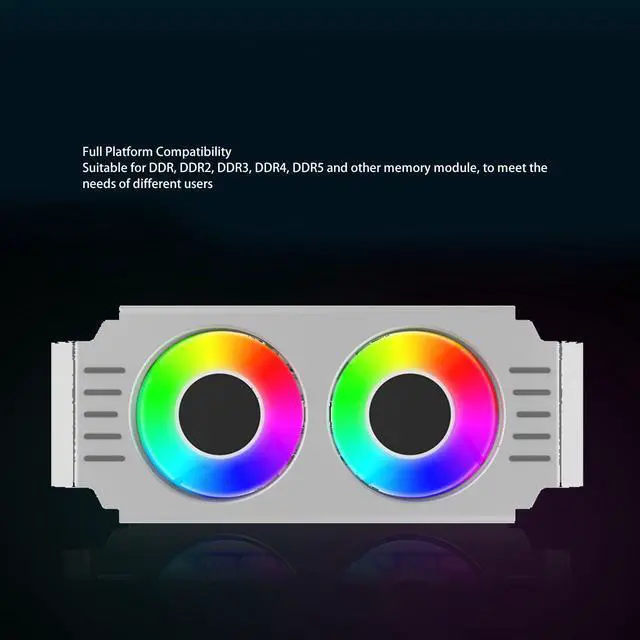 Alt view image 5 of 5 - Computer Memory RAM Cooler ARGB Fans, Memory Module Heat Sink with 5V 3 Pin ARGB Sync Light Effect, PWM Temperature Control, Support DDR DDR2 DDR3 DDR4 DDR5 (White)