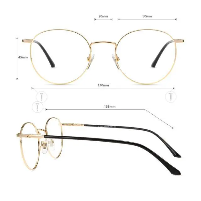 Alt view image 4 of 5 - Firmoo Blue Light Blocking Reading 2.5 Glasses, Anti UV Glare Filter Lens, Gold Metal Retro Round Readers for Women/Men