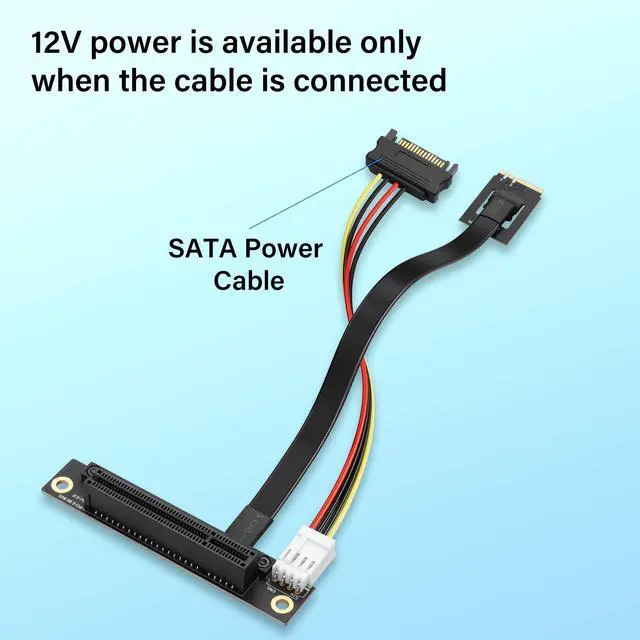 Alt view image 4 of 5 - SinLoon M.2 NGFF Key A+E to PCIe X8 Extender Cable M.2 to PCI-E 8X Female Riser Cable for M2 2230