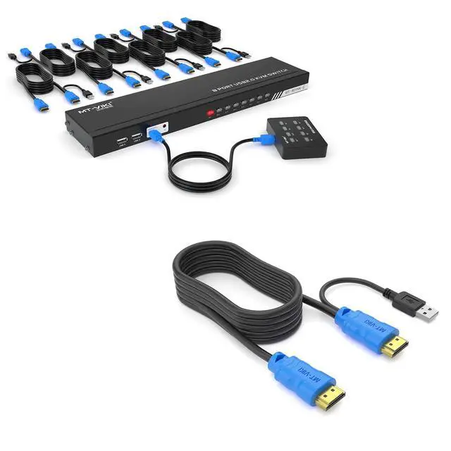 Main image of 8 Port KVM + 6ft HDMI KVM Cable