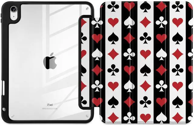 Alt view image 2 of 5 - Loyrina Case for iPad Air 13 inch 2025 M3 2024 M2 Release Slim Lightweight Shockproof Cute Printed Cover with Clear Back TPU Edge Pencil Holder Trifold Stand Auto Wake Sleep, Suit of Playing Card