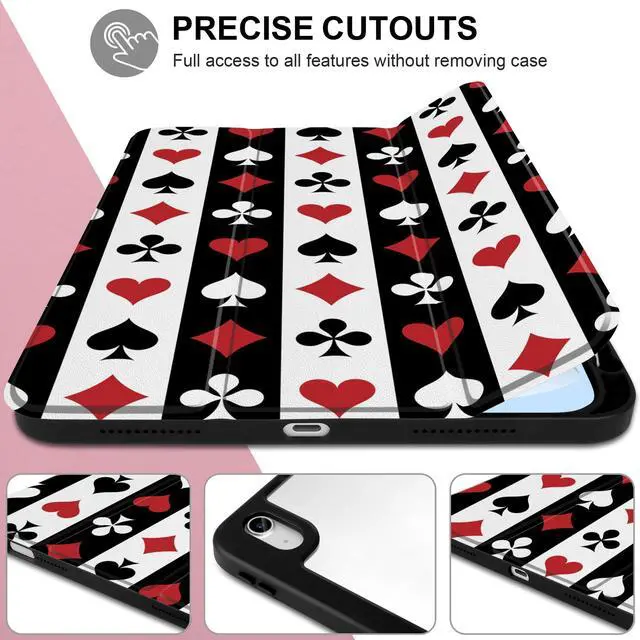 Alt view image 5 of 5 - Loyrina Case for iPad Air 13 inch 2025 M3 2024 M2 Release Slim Lightweight Shockproof Cute Printed Cover with Clear Back TPU Edge Pencil Holder Trifold Stand Auto Wake Sleep, Suit of Playing Card