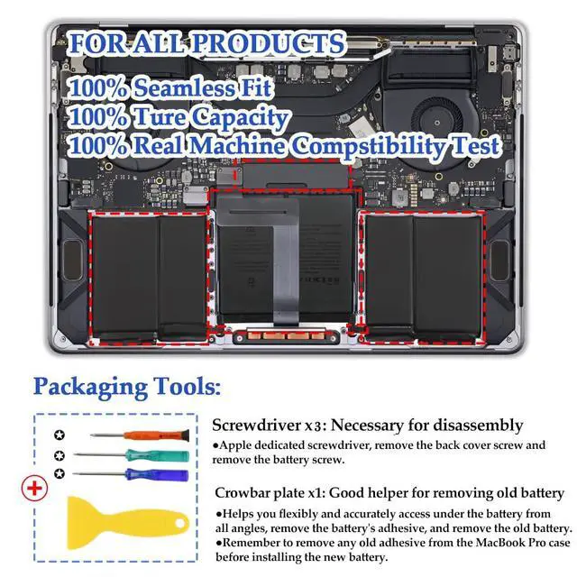 Alt view image 5 of 5 - ANTIEE A1989 A1964 Laptop Battery for MacBook Pro 13 Inch A1989 (Mid 2018 2019) A2251(2020 Release) EMC 3214 3358 3348 MR9Q2LL/A MR9R2LL/A MR9T2LL/A MR9U2LL/A MR9V2LL/A MV962LL/A MV9A2LL/A