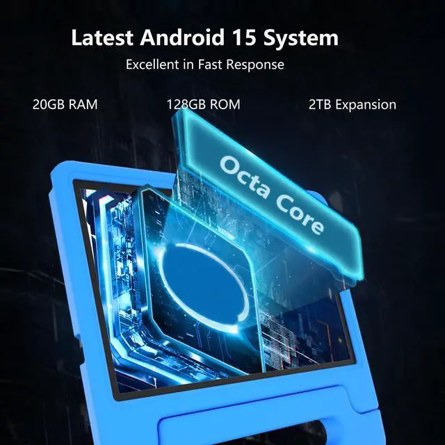 Alt view image 4 of 5 - ITDULCET Kids Tablet, 11 inch Android 15 Tablet for Kids, 20GB RAM 128GB ROM Octa-Core 8000mAh Battery Childs Tablets with Shockproof Case, Bluetooth, WiFi, Parental Control, Dual Camera, GPS