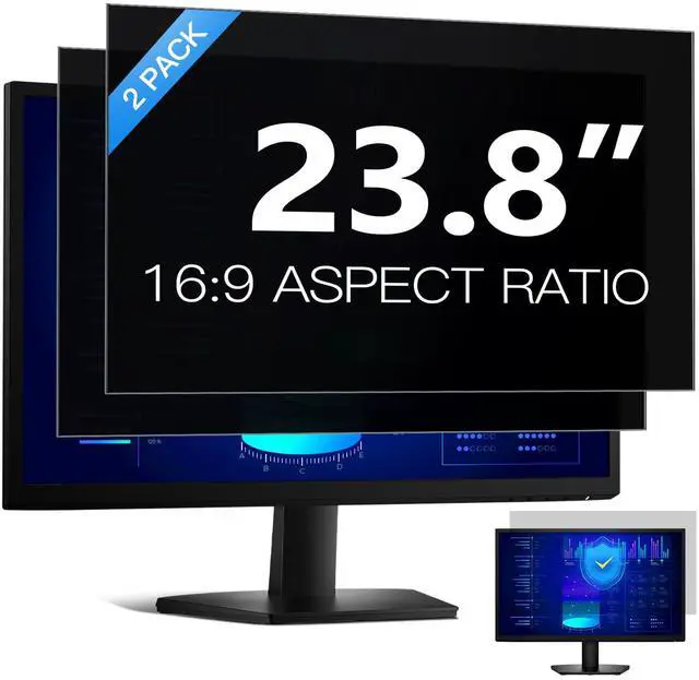 Main image of [2 Pack] Easges 23.8 Inch Computer Privacy Screen Filter for 16:9 Aspect Ratio, Eye Protection, Anti-Glare, Anti-Blue Light Computer Monitor Privacy Filter, Removable Anti-Scratch 23.8" Protector Film