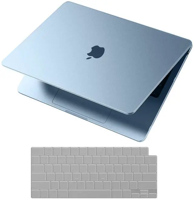 Main image of Soonjet for MacBook Air 15 inch Case M4 M3 M2 2025 2024 2023 [Official SkyBlue] [100% Match Official Color] Hard Shell + Translucent Keyboard Cover Laptop A3241 A3114 A2941 - Sky Blue Clear