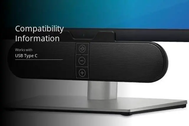 Alt view image 3 of 5 - Computer Speakers for Desktop PC Monitor, USB Plug-in, Wired, Computer Soundbar for PC, Laptop Speakers with Adaptive-Channel-Switching, Loud Sound, Deep Bass, USB C Adapter, Easy to Clip on Monitor