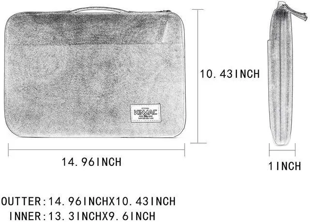 Alt view image 4 of 4 - Kinmac 360° Protective Laptop Sleeve Case Bag Cover with Handle for MacBook Pro 16 inch,16 inch HP,Lenovo,Dell,ASUS,Acer Ultrabook and Business Laptop (Flowers)