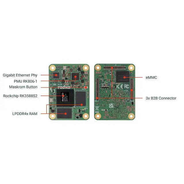 Alt view image 4 of 5 - Radxa CM5 RK3588S2 8-core CPU Compute Module, GPU, NPU, 8K HDMI and 3x100-Pin B2B Connector (Radxa CM5 16GB 128GB)
