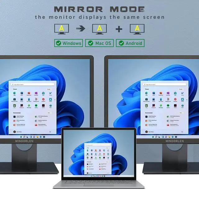 Alt view image 4 of 5 - USB C to Dual HDMI Adapter for Monitor, USBC Laptop Docking Station Dual Monitor Dongle MacBook, USB-C Hub Powered Mac, USB 3.0 to USB C Adapter Cable with Fast Charging Chromebook, Type C Dock