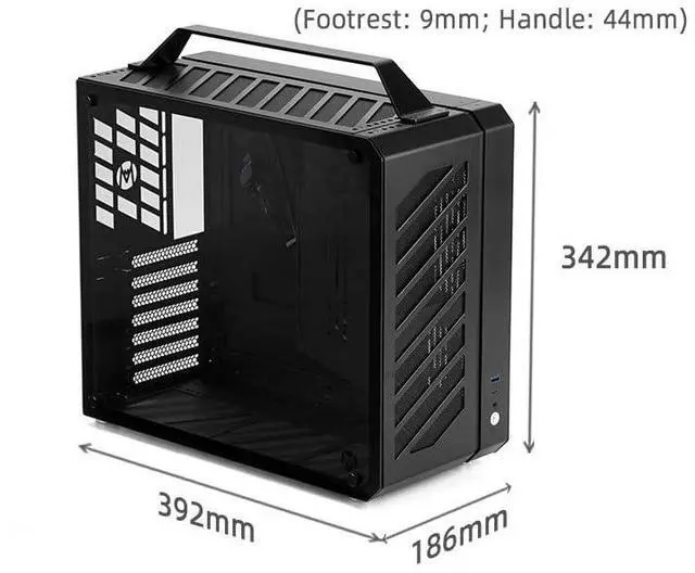Alt view image 4 of 5 - Mechanic Master C34Plus Portable Desktop ATX Case with Aluminum Handle - 5-Slot Mode Switchable, 240mm AIO Compatibility (RAM Height 44mm), Fits Extra-Long GPUs (Moonlight Silver)
