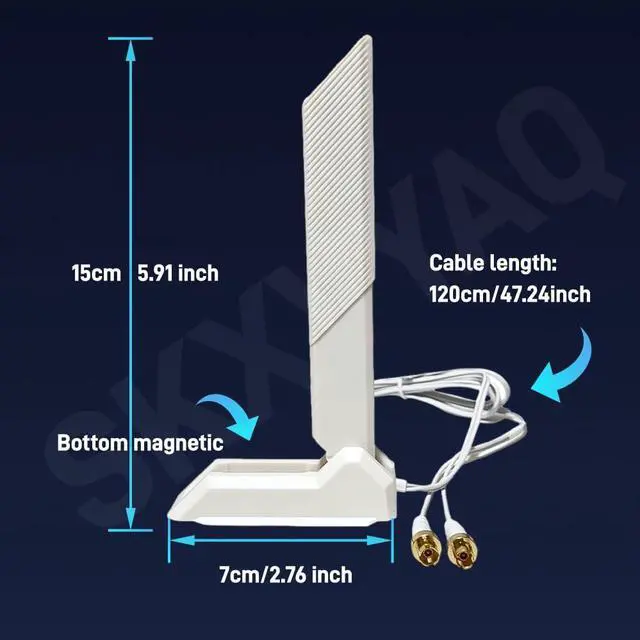 Alt view image 2 of 5 - WiFi 7 Motherboard Magnetic Base Antenna with New Interface for PC Desktop Computer for Asus Z790 X870 X890 Z890 B850 Gaming WiFi7 Motherboard(White)