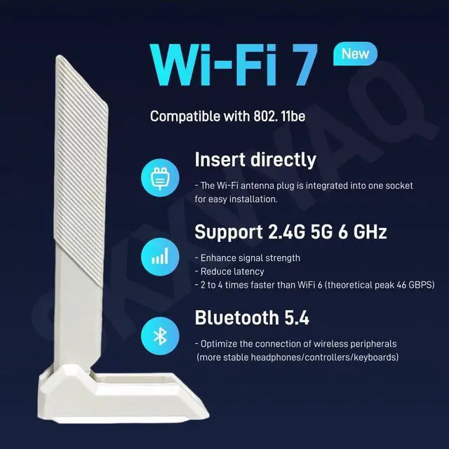 Alt view image 3 of 5 - WiFi 7 Motherboard Magnetic Base Antenna with New Interface for PC Desktop Computer for Asus Z790 X870 X890 Z890 B850 Gaming WiFi7 Motherboard(White)